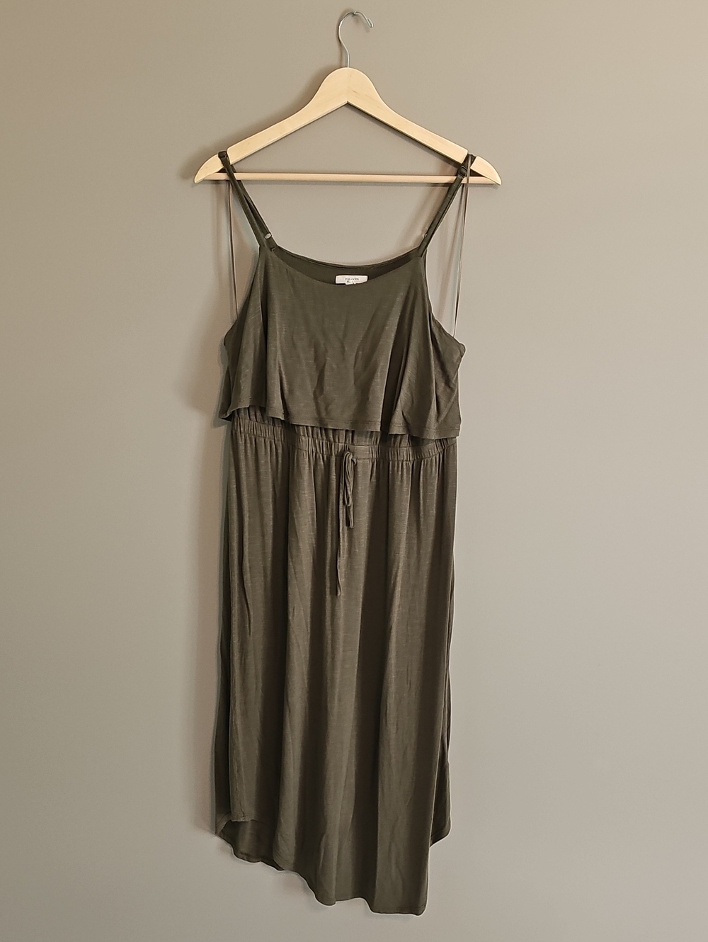 Maurices Olive Green Spaghetti Strap Midi Dress